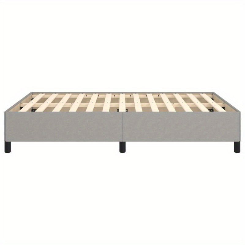 Modern Light Gray Bed Frame 140x200cm - Removable Fabric, Wooden Slats, No Power Needed, All-Season Comfort, Easy Assembly, Contemporary Design for Small Spaces, Bedroom Furniture, Minimalist Bedroom, Durable Bed Frame