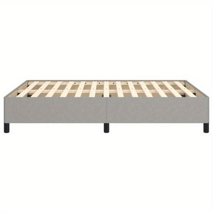Modern Light Gray Bed Frame 140x200cm - Removable Fabric, Wooden Slats, No Power Needed, All-Season Comfort, Easy Assembly, Contemporary Design for Small Spaces, Bedroom Furniture, Minimalist Bedroom, Durable Bed Frame