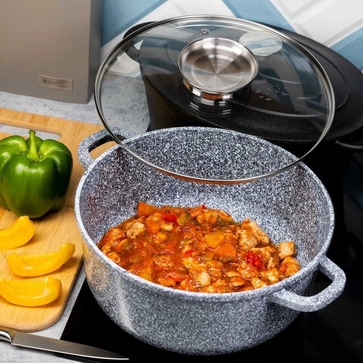 12-delige Kookset – Pannenset – Koekenpannen Set – Inductie Kookpannen – Non-stick Kookgerei – Aluminium – Keramische Antiaanbaklaag – Geschikt Voor Alle Kookplaten