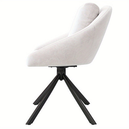 Draaistoel – Bureaustoel – Eetkamerstoel – Kuipstoel – Stoel – Ergonomisch Design – Ademend Fluweel – Set van 2 – Comfortabele Zitting