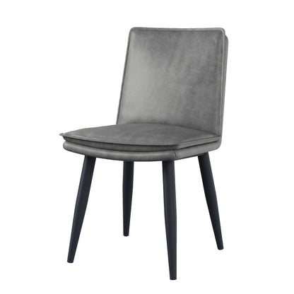 Eetkamerstoel – Stoel – Zetel – Cafestoel – Kuipstoel – Modern Grijs PU – Dubbel Gekussend Zitvlak – Stevig Metalen Frame – Onderhoudsvriendelijk – Comfortabel