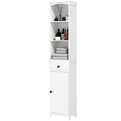 Badkamerkast – Badkamermeubel – Opbergkast – Kolomkast – MDF – Compact Design – 34x24x170,5 cm – Wit
