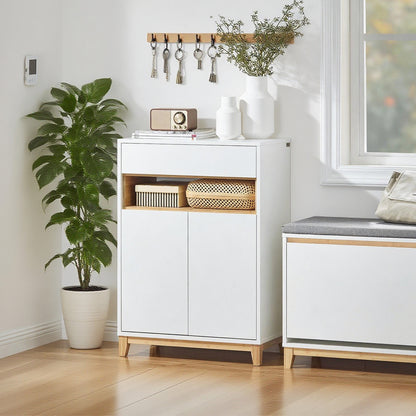 Schoenenkast – Sidetable – Consoletafel – Opbergkast – Haltafel – Multifunctioneel – Compact Design – Hoogwaardig MDF Hout – Verstelbare Legplanken – Lade en Deuren