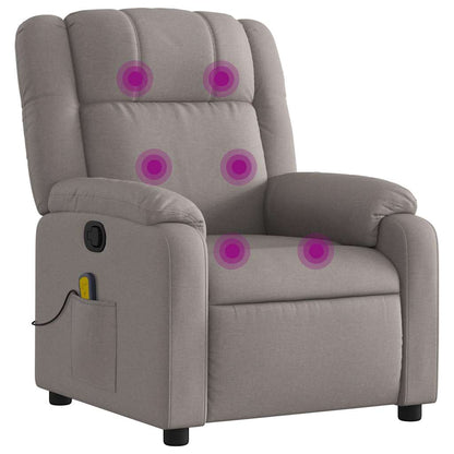 Relaxstoel – Fauteuil – Zetel – Lounge Chair – Handmatig Verstelbare Taupe – Kantelbaar Tot 135 Graden – Comfortabele Ademende Stof