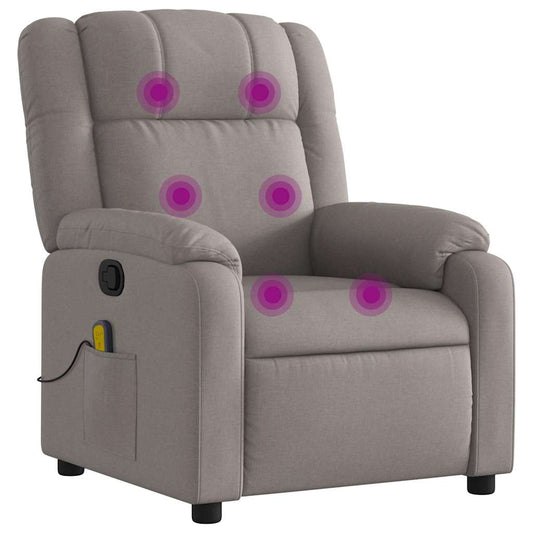 Relaxstoel – Fauteuil – Zetel – Lounge Chair – Handmatig Verstelbare Taupe – Kantelbaar Tot 135 Graden – Comfortabele Ademende Stof