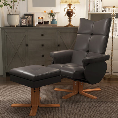 Relaxfauteuil – Relaxstoel – Ligstoel – Massagestoel – Tv-Fauteuil – Verstelbare Rugleuning 145° – 10 Vibratiepunten Zonder Elektriciteit – Bruin Kunstleer 80x86x99 cm