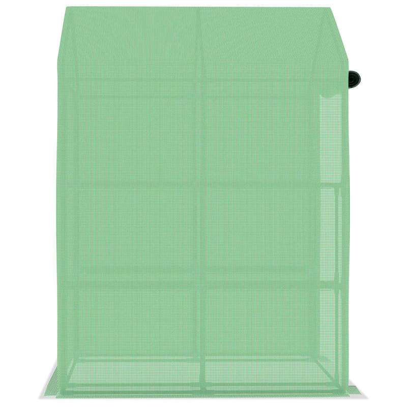Kweekkas – Tuinkas – Broeikas – Plantenkas – Serre – Stalen Frame – 143x143x195 cm – Ventilatie – Duurzaam Zwart Metaal Met Groene Mesh