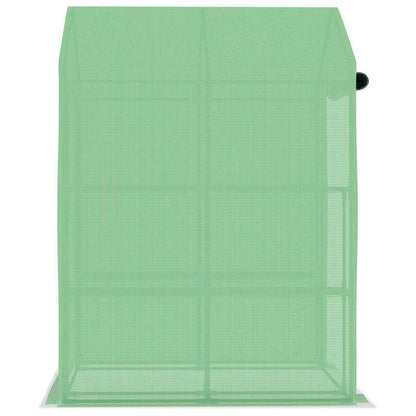 Kweekkas – Tuinkas – Broeikas – Plantenkas – Serre – Stalen Frame – 143x143x195 cm – Ventilatie – Duurzaam Zwart Metaal Met Groene Mesh