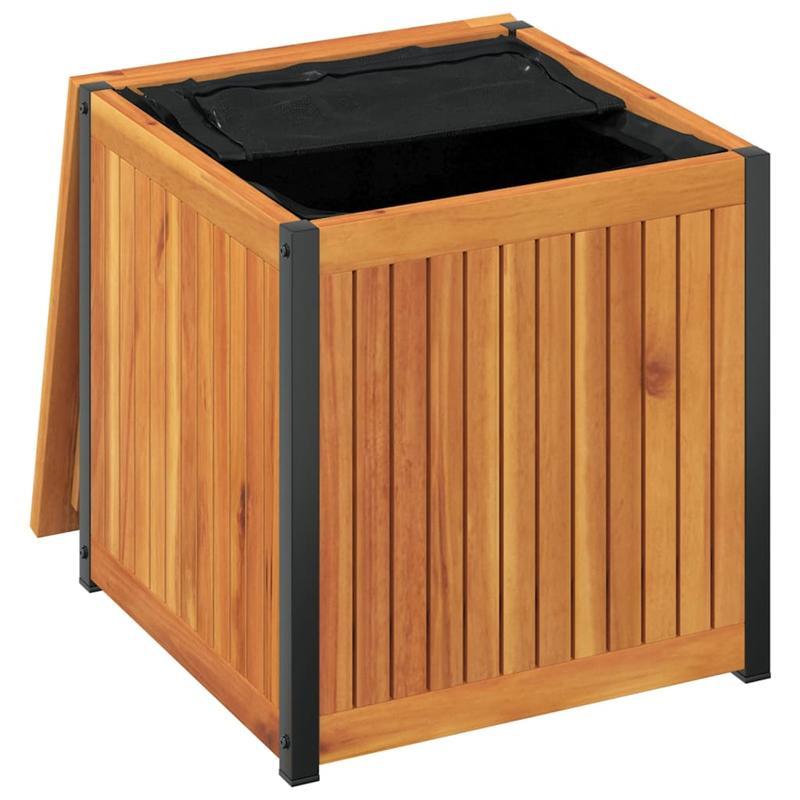 Buitenopslagdoos – Tuinbox – Opbergkist – Gereedschapskist – Kussenbox – Robuust Stalen Materiaal – Verstelbare Hoogte 45x45x45/53 cm