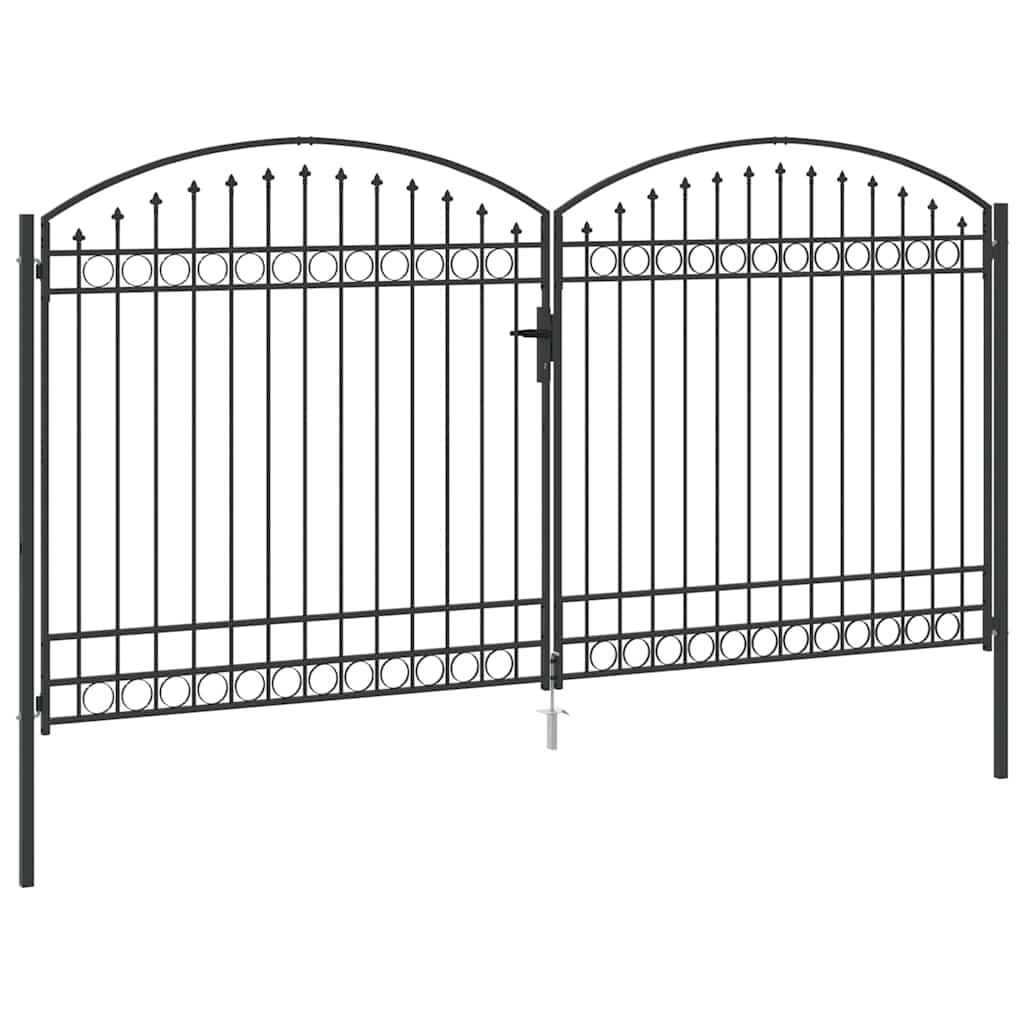 Metalen Poort – Buitendeur – Tuinpoort – Ingangspoort – Opritpoort – Matgrijs – Privacyborgend – Weerbestendig Design
