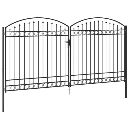 Metalen Poort – Buitendeur – Tuinpoort – Ingangspoort – Opritpoort – Matgrijs – Privacyborgend – Weerbestendig Design