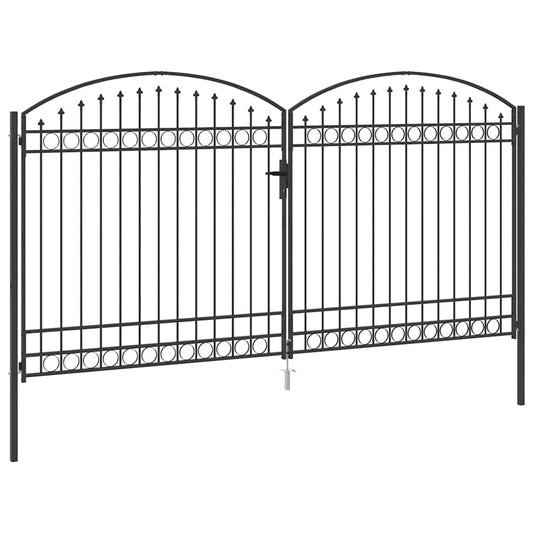 Metalen Poort – Buitendeur – Tuinpoort – Ingangspoort – Opritpoort – Matgrijs – Privacyborgend – Weerbestendig Design