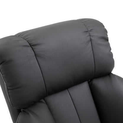 Elektrische Relaxfauteuil – Relaxstoel – Massagestoel – Verstelbare Fauteuil – Luisterstoel – Zwart Kunstleer – Massagefunctie en Elektrische Verstelbare Voetensteun