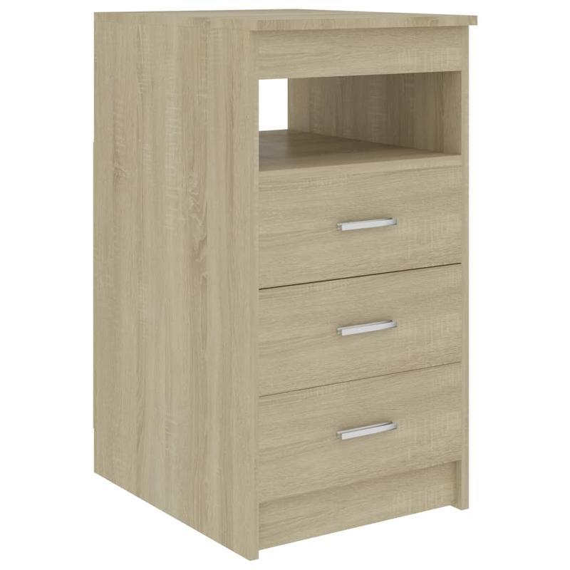 Sideboard – Dressoir – Opbergkast – Kast – Ladenkast – Sonoma Eiken – Compact Ruimtebesparend – Hout Met Metalen Accenten