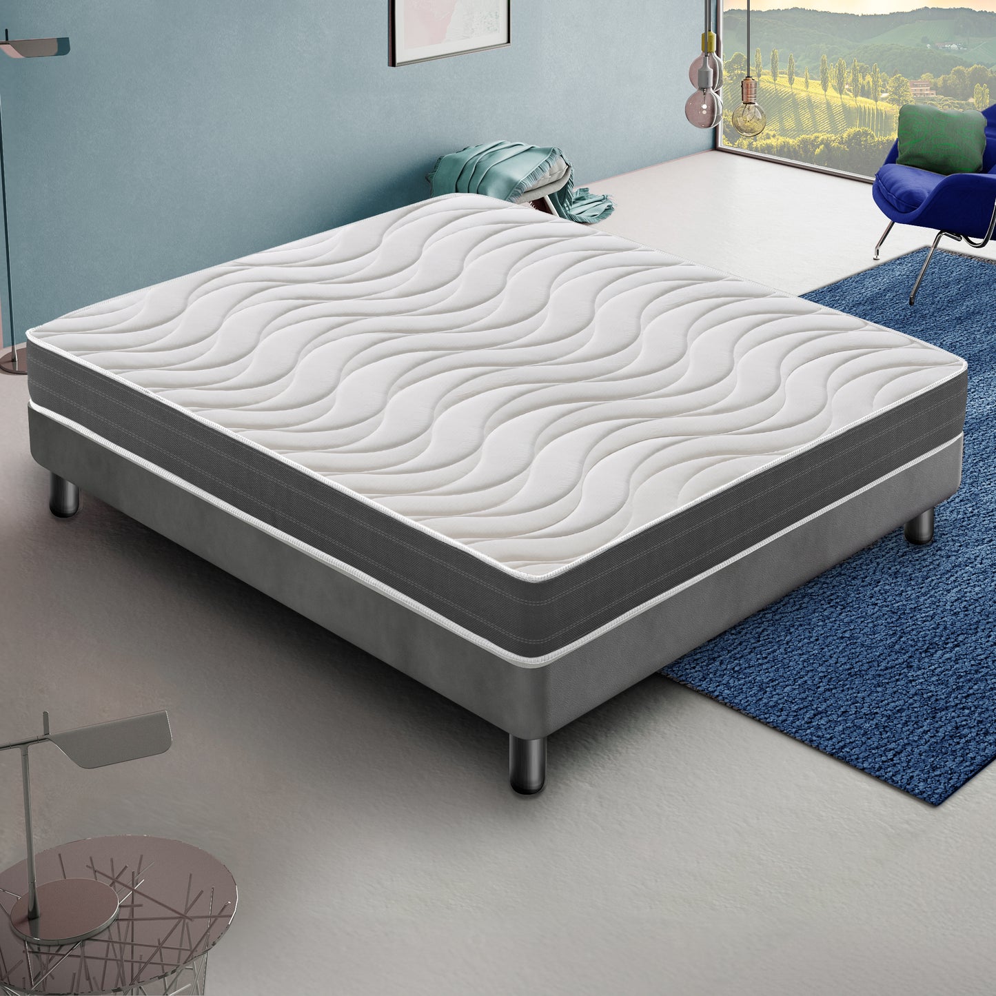 Matras – Memory Foam Matras – Slaapmatras – Orthopedisch Matras – Comfortmatras – 140x190 cm – 20 cm Hoogte – 2 cm Thermisch Geheugenschuim
