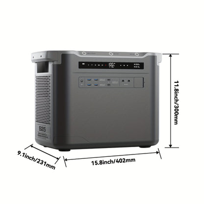 Draagbare Power Station – Mobiele Generator – Noodstroomvoorziening – Zonne-energie Generator – Camping Accu – 2000W Continu Vermogen – 1997Wh LiFePO4 Batterij – Snelladen 1,5 uur – LED Zaklamp