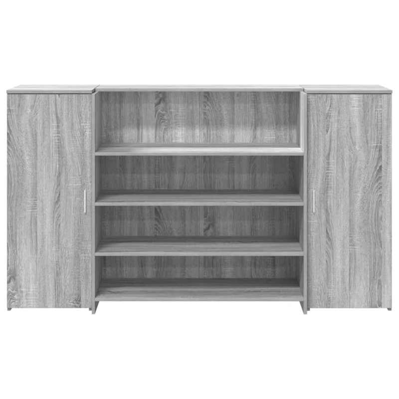 Receptiebalie – Ontvangstbalie – Balie – Kantoorbalie – Houten Balie – Ruim Werkblad 180x50x103,5 cm – Duurzaam Houtfineer Grijs-Wit
