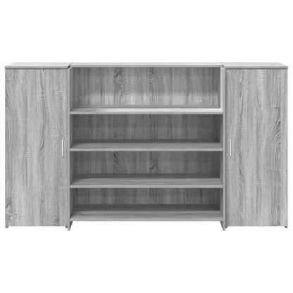 Receptiebalie – Ontvangstbalie – Balie – Kantoorbalie – Houten Balie – Ruim Werkblad 180x50x103,5 cm – Duurzaam Houtfineer Grijs-Wit