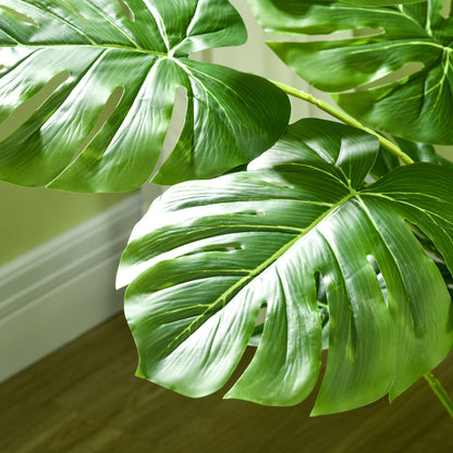 Monstera Deliciosa Kunstplant – Nepplant – Groene Kamerplant – Decoratieve Plant – Hangplant – Onderhoudsvrij – Stevige Cementen Pot 120 cm
