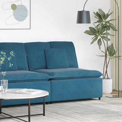 Modulaire Bank Middenmodule – Modulair Sofa Element – Zitmeubel – Hoekbank Element – Zithoek Module – Blauw – Comfortabele Kussens – Duurzaam Houten Frame – 100 cm Breed