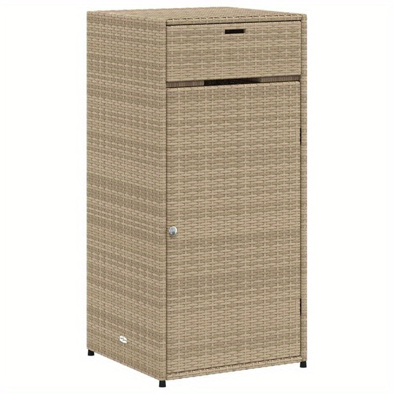 Tuinkast 55x55x111cm poly rattan beige, Box,Cabinet,Rack for Storage, Veranda Storage, Garage Storage, Contemporary Storage Solution, Weatherresistant Cabinet, Rattanstyle Cabinet, Diy Organizers, Homeowners