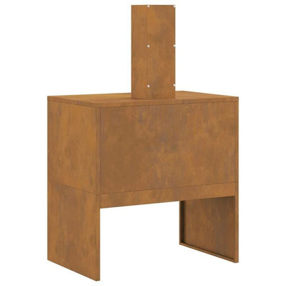 Outdoor Stove – Terrashaard – Vuurschaal – Tuinhaard – Patio Verwarming – Bruin Metaal – 60x40x96 cm – Geschikt Voor Hout & Gaslogs