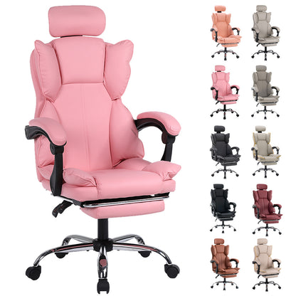 Gamingstoel – Gamestoel – Gaming Chair – Game Stoel – Bureaustoel – Ergonomisch – Verstelbare Hoogte – PU Leer – Zachte Schuimvulling – Stevige Rugsteun – Paars-Wit – 5-Wielbasis – Geschikt Voor Volwassenen En Tieners