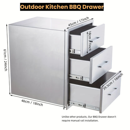 Keukenkast Organizer – Gootsteenkast Organizer – Aanrecht Organiser – Wandkast Met Laden – Keuken Opbergrek – Roestvrijstaal – Water- En Krasbestendig – 45x46x61 cm – Uittrekbare Lades Met Soepele Glijfunctie