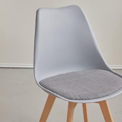 Eetkamerstoel – Stoel – Keukenstoel – Armstoel – Bureaustoel – Scandinavisch Design – Linnen Bekleding – Massief Beukenhout Grijs – Set van 6