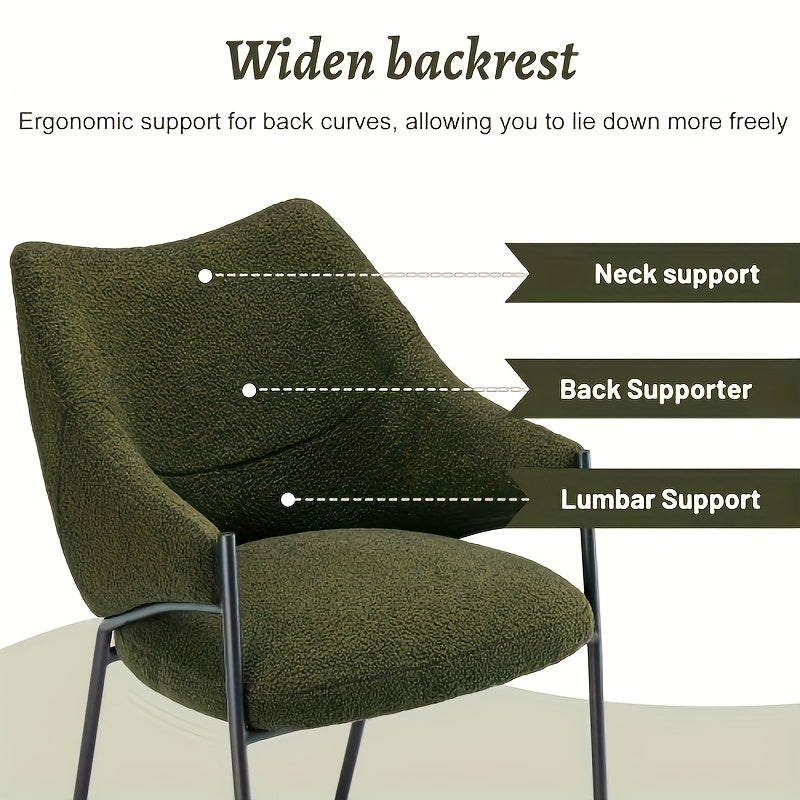 Eetkamerstoel – Stoel Voor Eetkamer – Dining Chair – Accentstoel – Kuipstoel – Moderne Groene Kleur – Stevige Rugleuning – Onderhoudsvriendelijke Stof