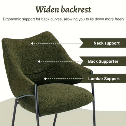 Eetkamerstoel – Stoel Voor Eetkamer – Dining Chair – Accentstoel – Kuipstoel – Moderne Groene Kleur – Stevige Rugleuning – Onderhoudsvriendelijke Stof