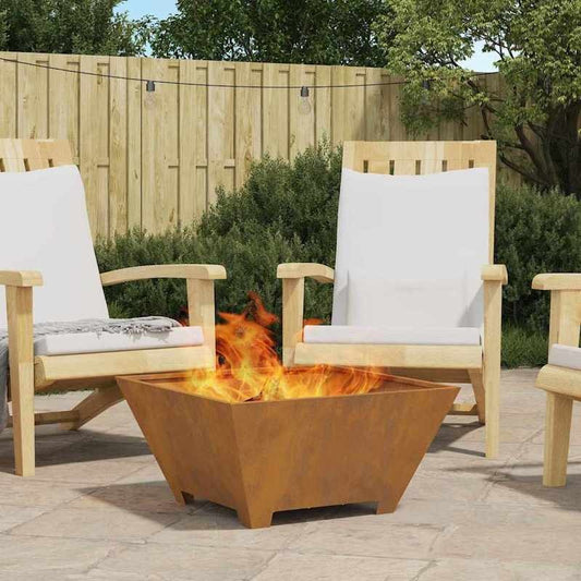 Buitenhaard – Tuinhaard – Vuurkorf – Terrashaard – Patiohaard – Stevig Metaal – Bruine Poedercoating 60x60x30 cm