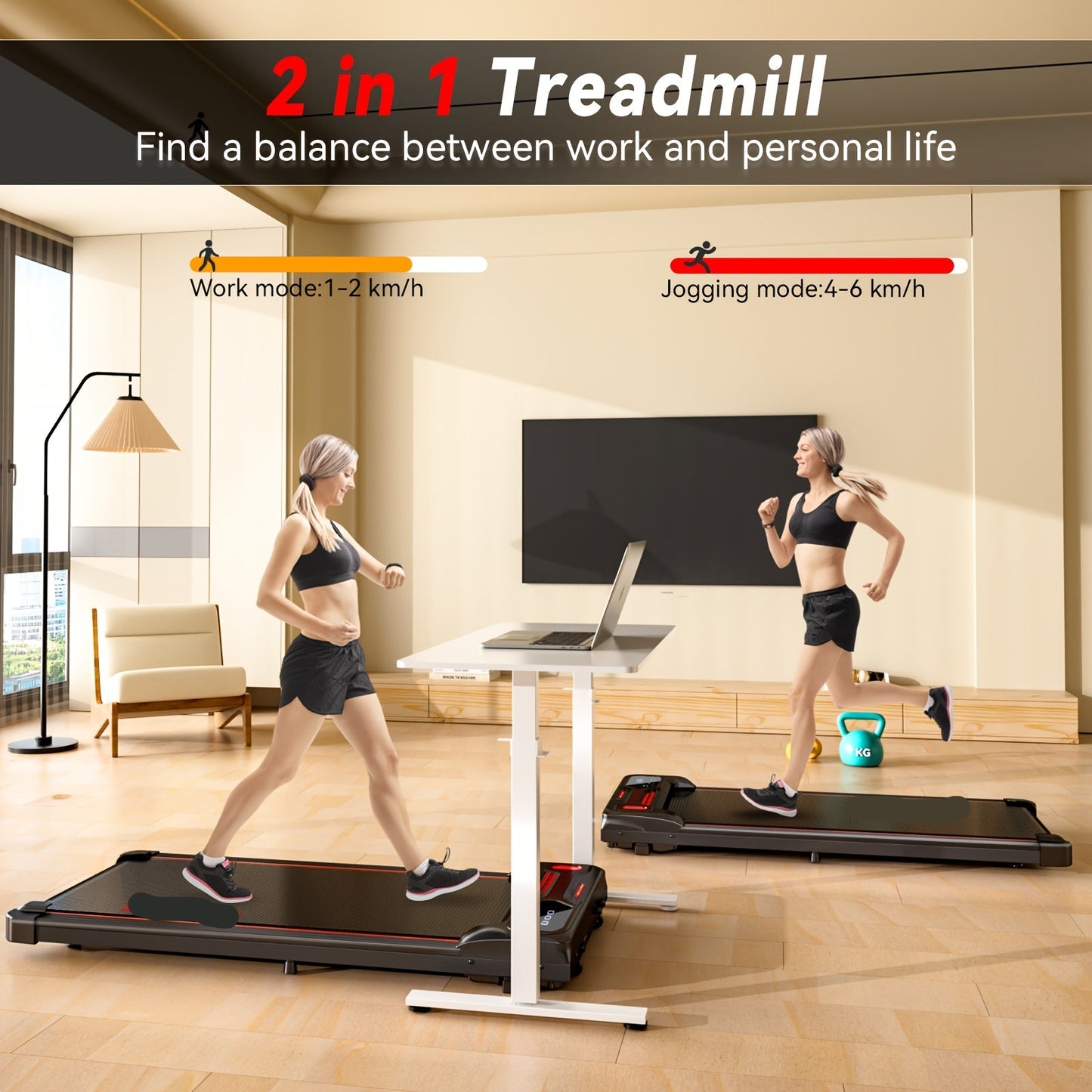 Loopband – Wandelband – Fitnessapparaat – Thuisgym – 2,25 PK Motor – 5-Laagse Schokabsorptie