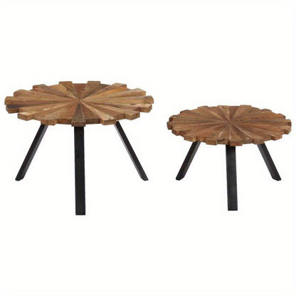 Coffee Tables 2pcs solid recycled wood