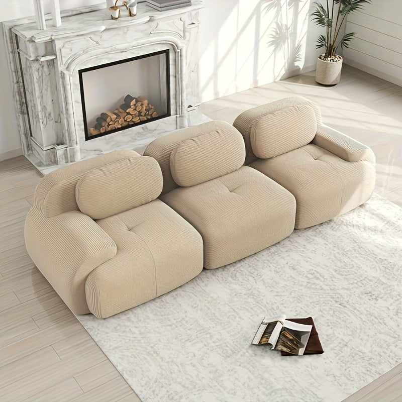 Bank – Sofa – 2-Zitsbank – Hoekbank – Loungebank – Modern Wit – Pluche Kussens – Makkelijk Schoon Te Maken