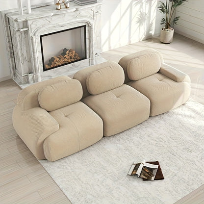 Bank – Sofa – 2-Zitsbank – Hoekbank – Loungebank – Modern Wit – Pluche Kussens – Makkelijk Schoon Te Maken