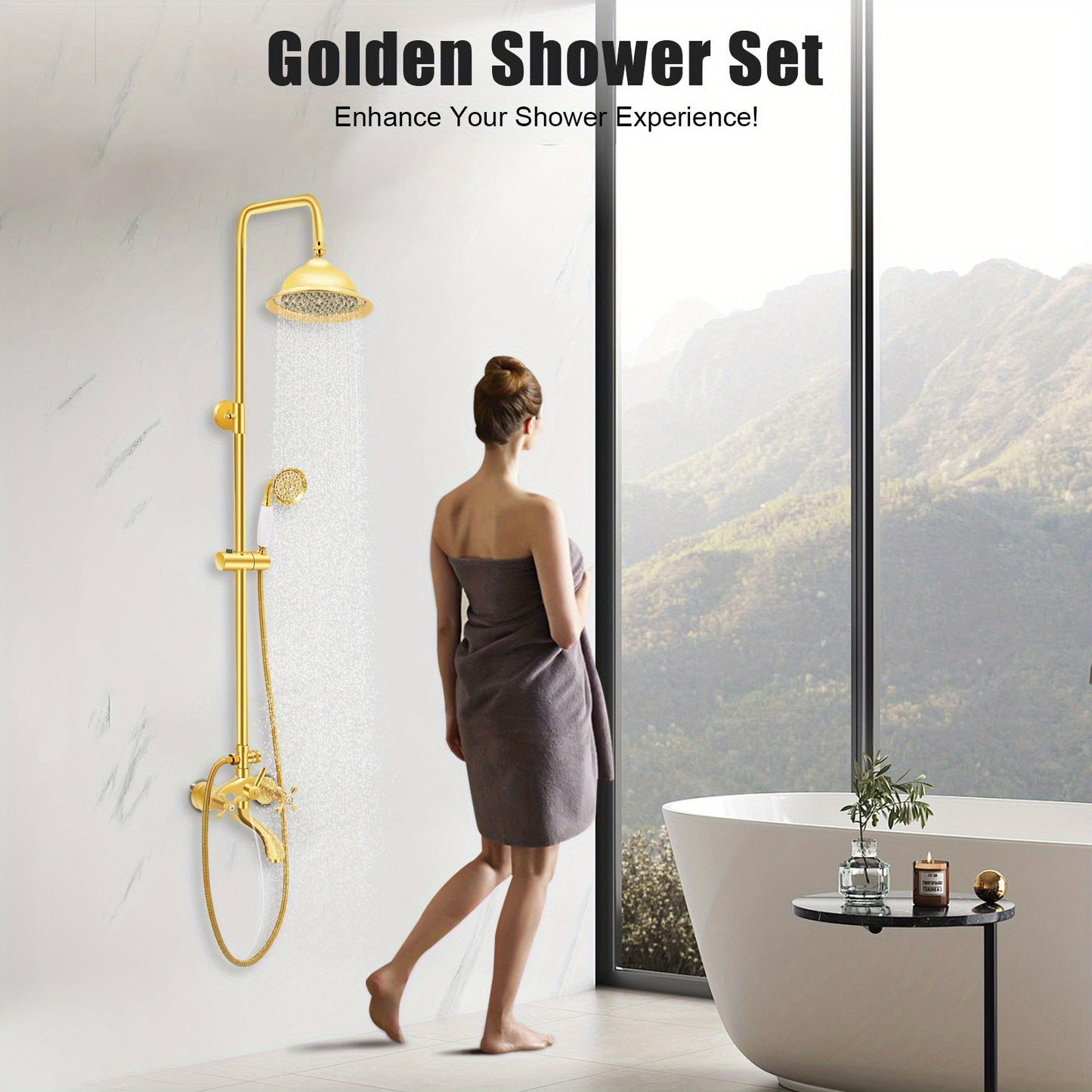 Doucheset – Douchekraan – Shower Fitting – Regendouche – Handdouche – 4-in-1 Functie – Verstelbare 73-116 cm Glijstang