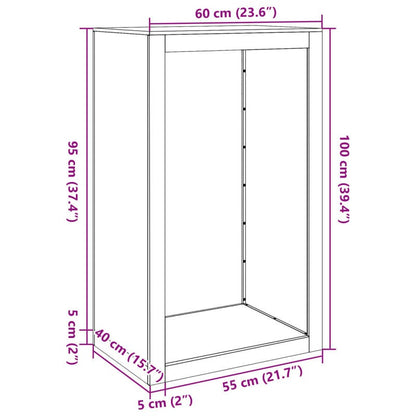 Large Heavy-Duty Galvanized Firewood Holder - Heavy-Duty Outdoor/ Log Storage Rack, 60x40x100cm (23.6"x15.7"x39.4") Tall Log Organizer with Sturdy Frame for Patio, Fireplace, Wood Burner - Easy Assembly, Durable Firewood Dry