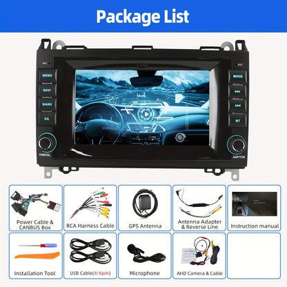 ESSGOO 2G+32GB Android 14 Car Stereo Auto Radio for Benz A/B Class for W169 for W245 for W639 Vito for W906 Sprinter Crafter Viano 7 Inch/17.78cm HD Screen with Wireless Carplayer, Android Auto, GPS NAVI WiFi FM RDS USB SWC M