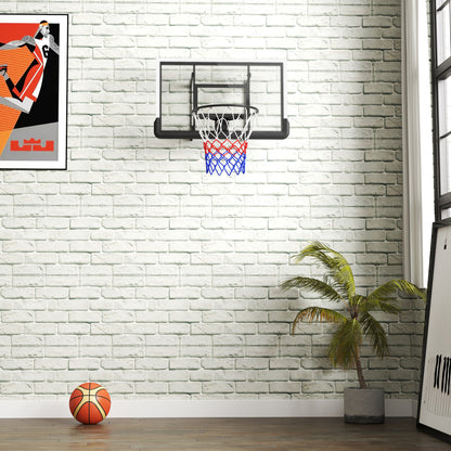 Basketbalkorf – Basketbalring – Basketbalkorf Wandmontage – Basketbalset – Basketbalring Veersysteem – Zwart – Breekbestendig Achterbord – Veerbelaste Basketbalring