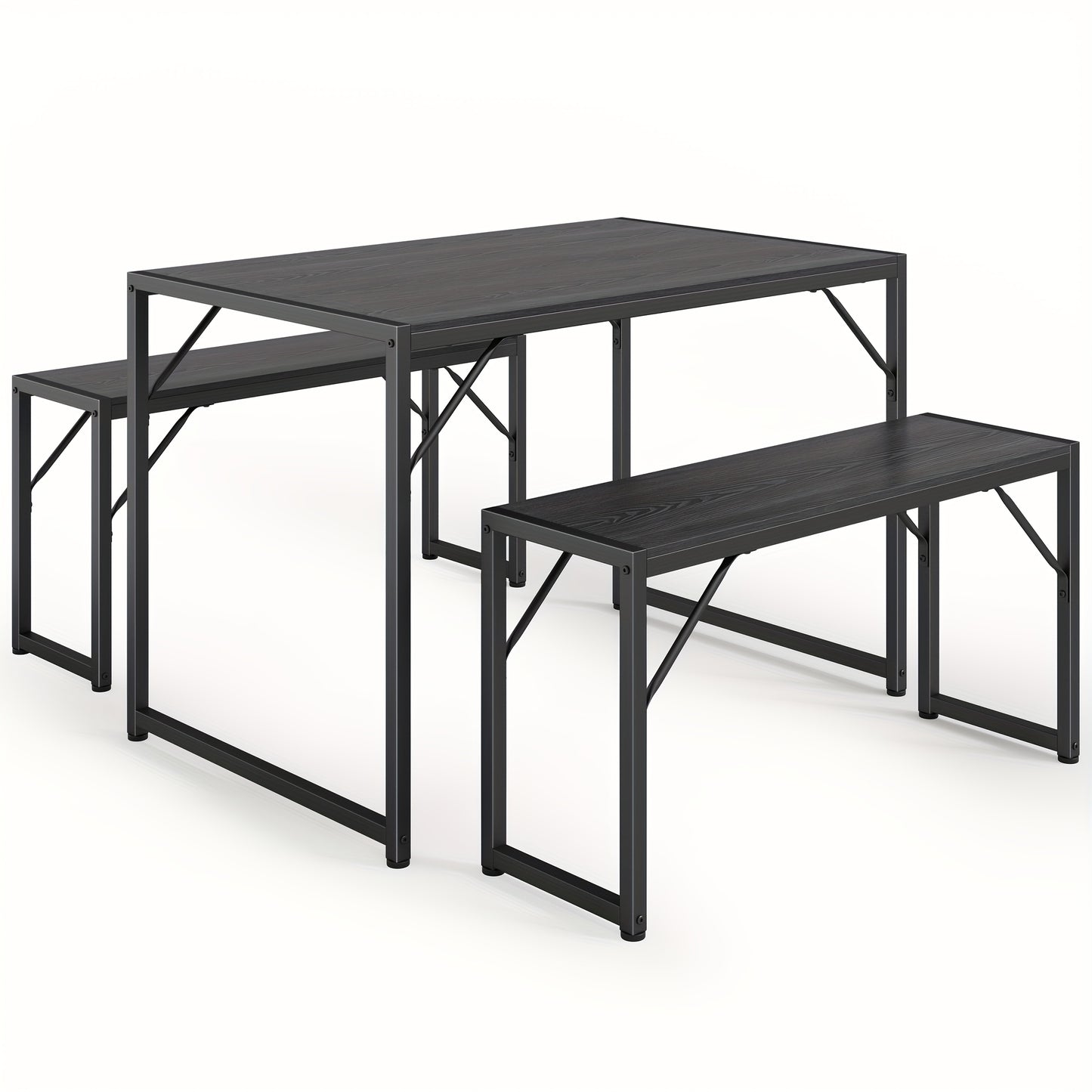 Eettafelset – Eethoek – Eetkamerset – Keukentafel – Zitgroep – 4 Personen – Waterbestendig Tafelblad – Industrieel Stalen Frame