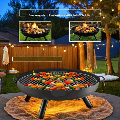 Vuurkorf – Vuurmand – Terrasverwarming – Tuinhaard – 76 Cm Rond – Polyester – Handvatten