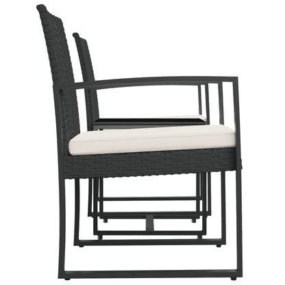 Tuinset hoekbank – loungeset – tuinmeubelen – tuin loungeset – buitenmeubilair – duurzaam staal frame – weerbestendig kunststof vlechtwerk – zwart – comfortabele dikke kussens