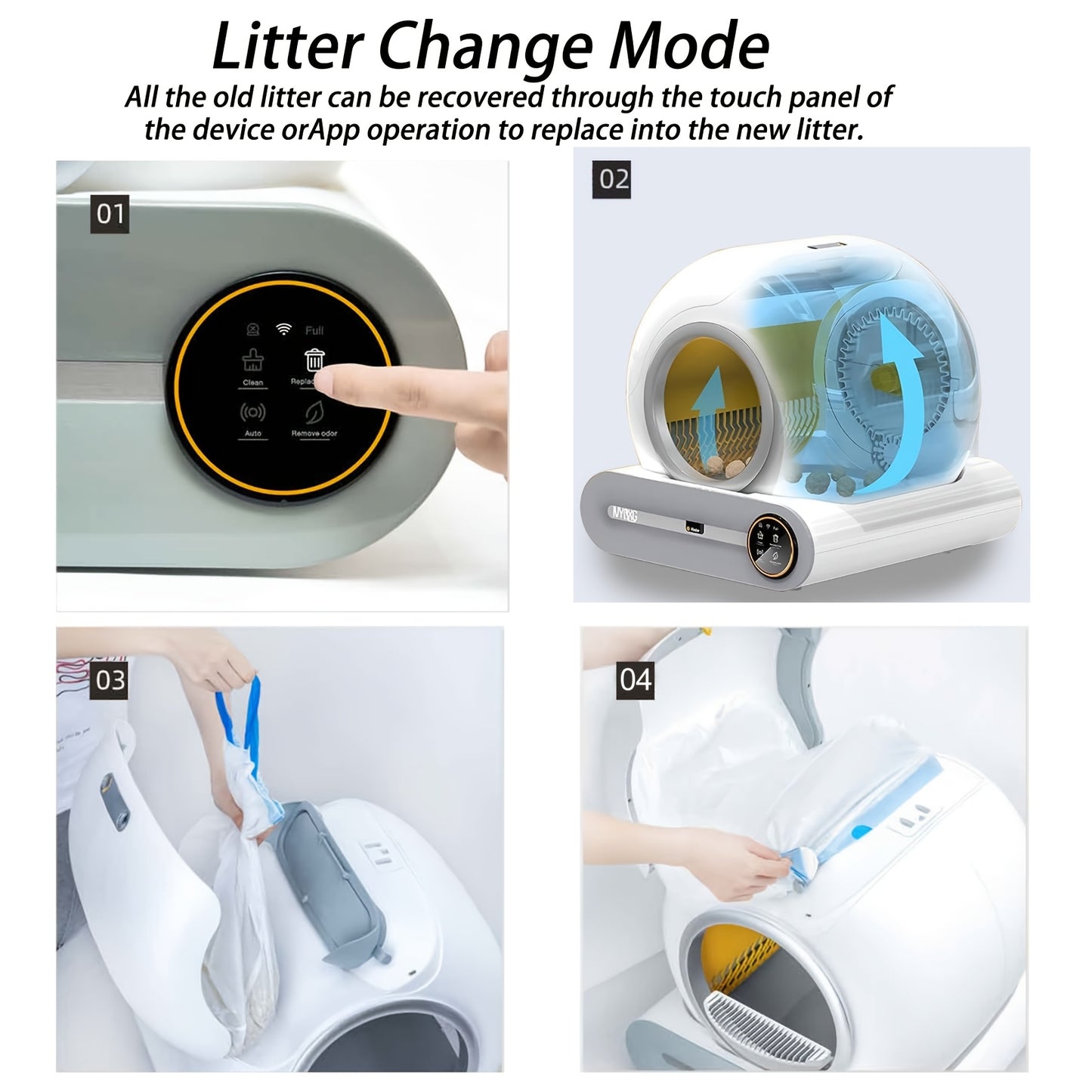Zelfreinigende Kattenbak – Automatische Kattenbak – Zelfreinigend Kattenbak Toilet – Elektrische Kattenbak – XXL Kattenbak – Gesloten Design – Inclusief Zeef en Trappetjes – Anti Knelschade Mechanisme