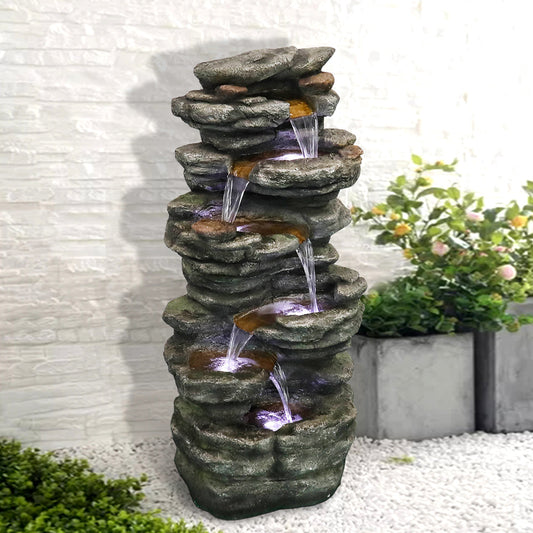 Waterornament – Tuinfontein – Buitenfontein – Fontein – Tuindecoratie – 101 cm Hoog – Duurzaam Resin – Zonder Elektriciteit