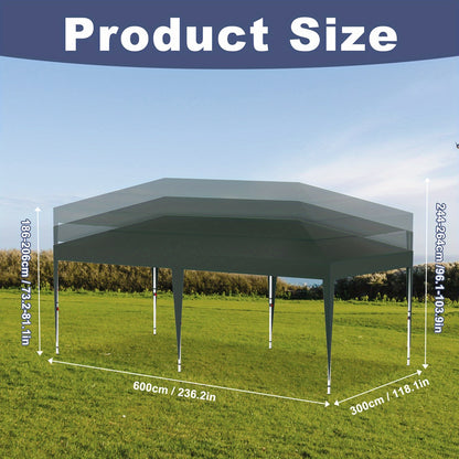 Tuinpaviljoen – Partytent – Prieel – Pergola – Overkapping – Pop-up – 6x3 Meter – Verstelbare Hoogte – Groen