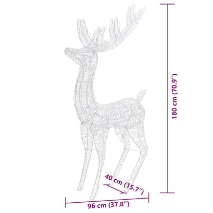 Rendierdecoratie – Kerstdecoratie – Winterornament – Tuindecoratie – Feestelijke Versiering – XXL 180 cm – Hoogwaardig Acryl – Weerbestendig Indoor Outdoor
