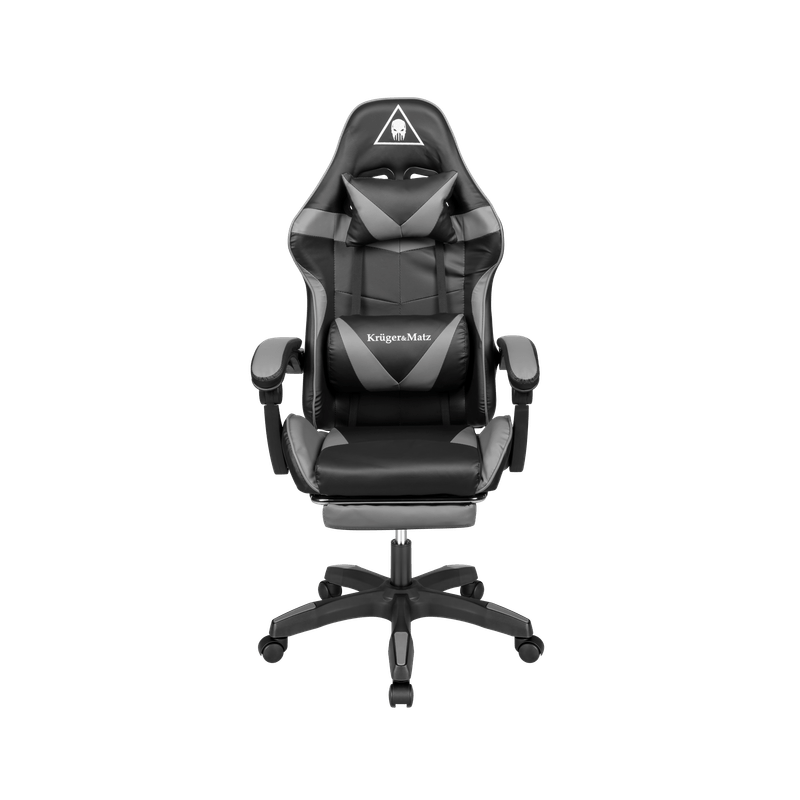 Gamingstoel – Gamestoel – Bureaustoel – Zitzak – Relaxstoel – Ergonomisch Ontwerp Met Lendensteun – Verstelbare Rugleuning En Voetensteun - Zwart/Grijs