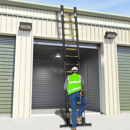 Telescopische Ladder – Uitschuifladder – Vouwladder – Aluminium Ladder – Uitklapbare Ladder – Max 3,8 Meter – Lichtgewicht Aluminium – Balansbalk Met Wielen