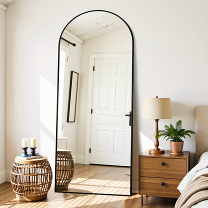 Staande Spiegel – Vloerspiegel – Wandspiegel – Lichaamsspiegel – Volledige Lengte Spiegel – 162x53 cm – Veilig Gehard Glas – Zwart Aluminium Frame